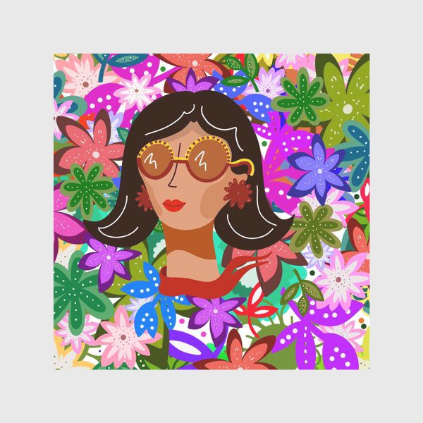 Скатерть «Райский сад. Девушка в цветах. Лето»