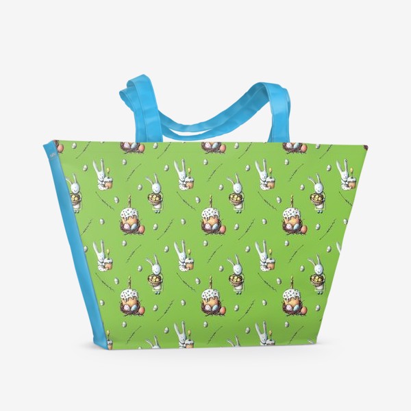 Пляжная сумка «Зайчики и куличи»