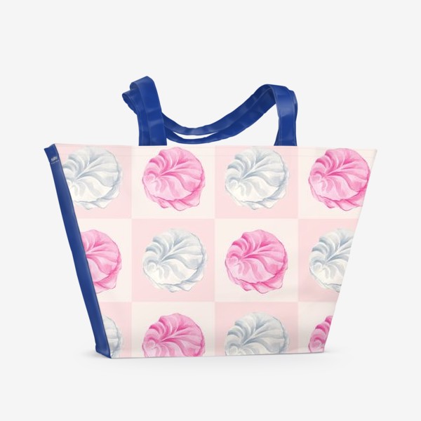 Пляжная сумка «Зефир бело-розовый»
