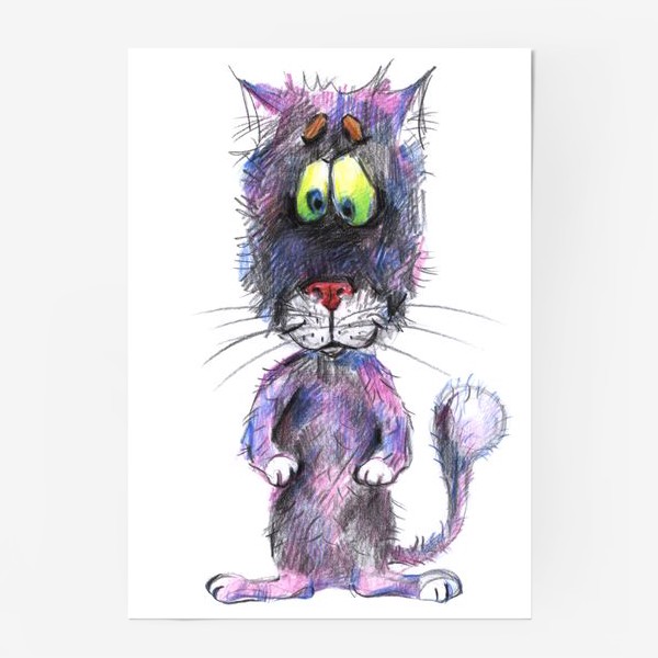 Постер «Фиолетовый кот», купить в интернет-магазине в Москве, автор:  Вероника Копаева, цена: 1010 рублей, 2085.10826.72368.200473