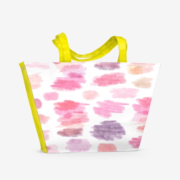Пляжная сумка «Pink Clouds Розовые облака Seamless Pattern Бесшовный орнамент»