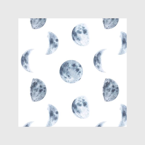 Скатерть «Луна. Акварельный абстрактный принт с фазами луны в монохромных тонах»