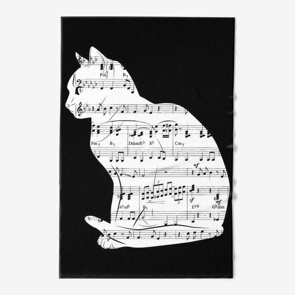 Полотенце «Музыкальный кот ноты»