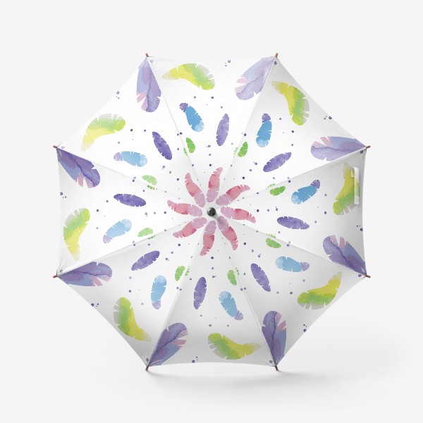 Зонт «Акварельные перья»