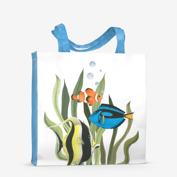 Сумка-шоппер «Океанические рыбки в водорослях»