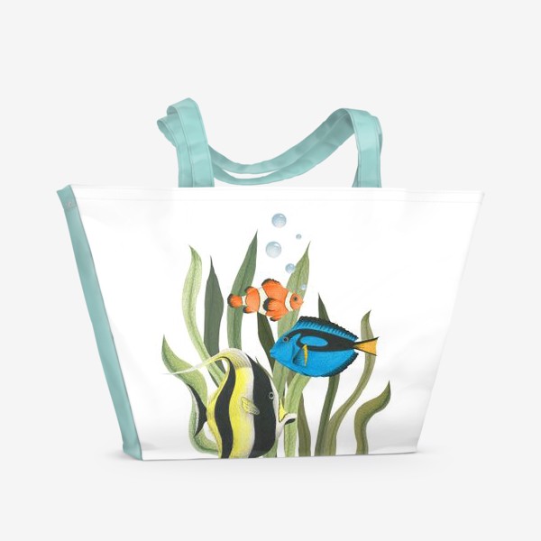 Пляжная сумка &laquo;Океанические рыбки в водорослях&raquo;