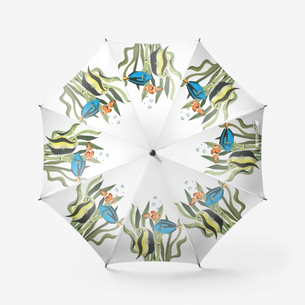 Зонт «Океанические рыбки в водорослях»