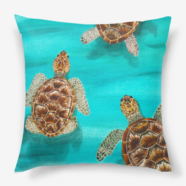 Подушка «Плывущие морские черепахи»