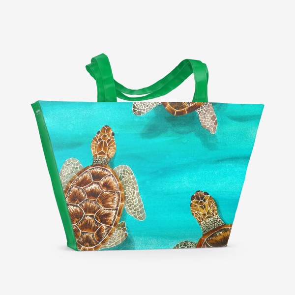 Пляжная сумка «Плывущие морские черепахи»