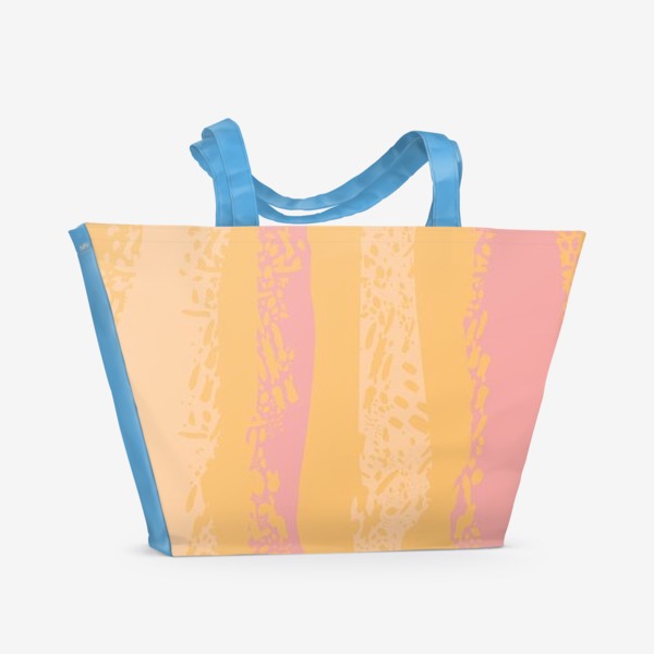 Пляжная сумка «абстрактный тёплый паттерн полосы и пятна»