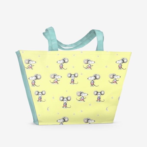 Пляжная сумка «мышонок на желтом»