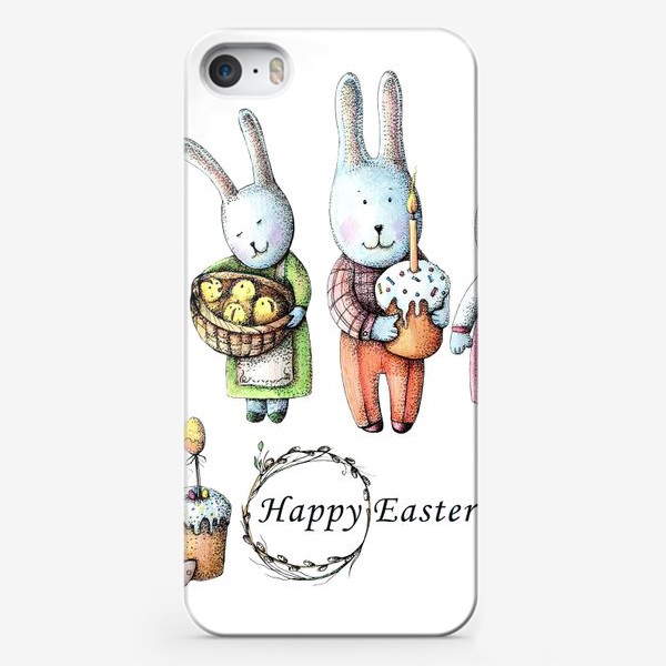 Чехол iPhone «Семья кроликов »