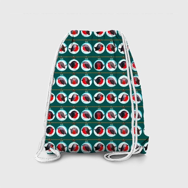 Рюкзак «Паттерн ёлочные шары со снегирями »