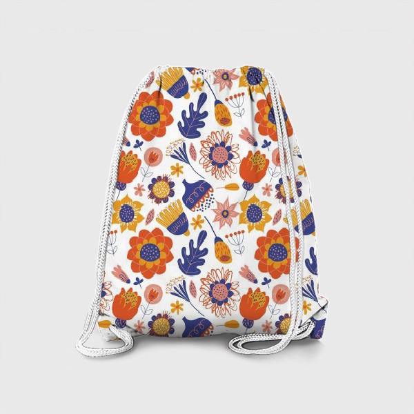 Рюкзак «Яркие цветы в скандинавском стиле»