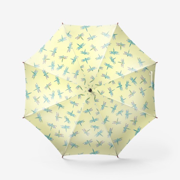 Зонт «Стрекозы, желтый фон»