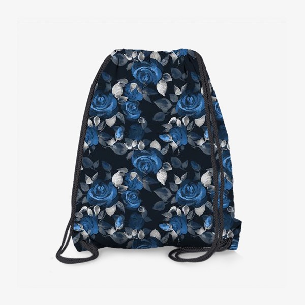 Рюкзак «Синие розы. Цветочный паттерн»
