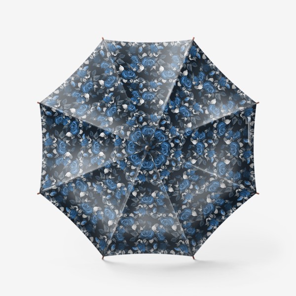 Зонт «Синие розы. Цветочный паттерн»