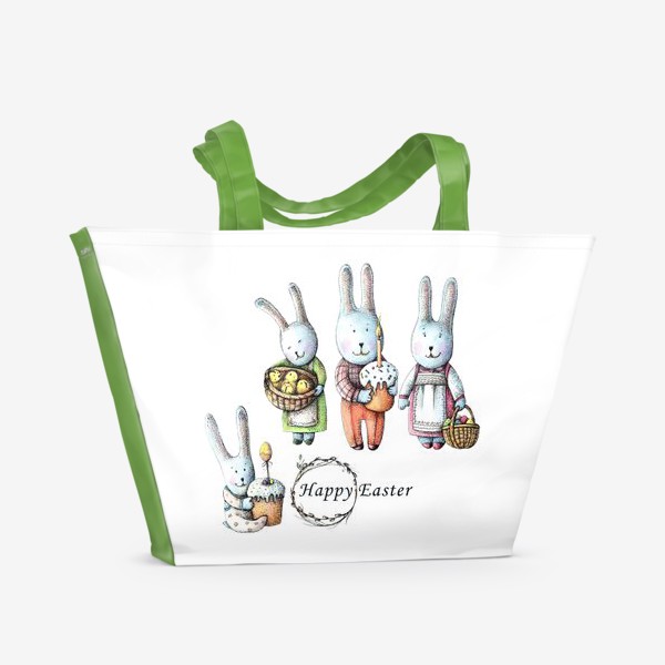 Пляжная сумка «Семья кроликов »