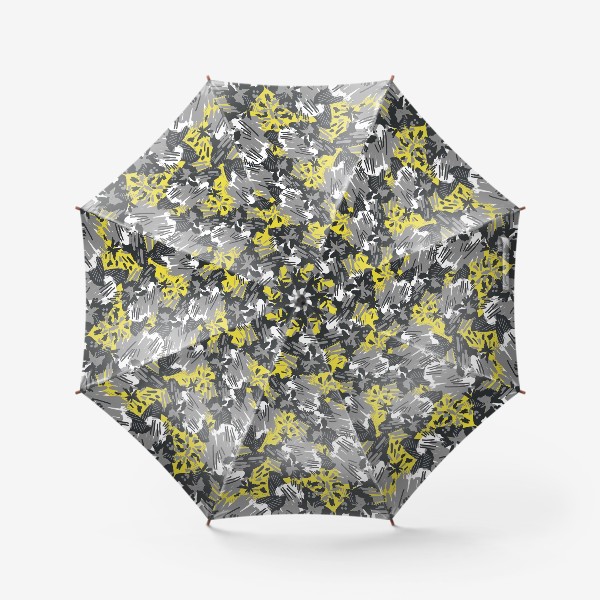 Зонт «Абстракция серые желтые пятна линии»