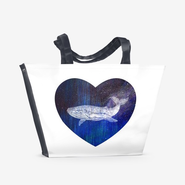 Пляжная сумка «Кит в сердце»