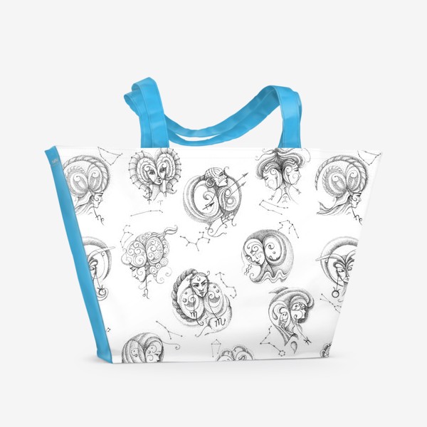Пляжная сумка «Графический зодиакальный принт»