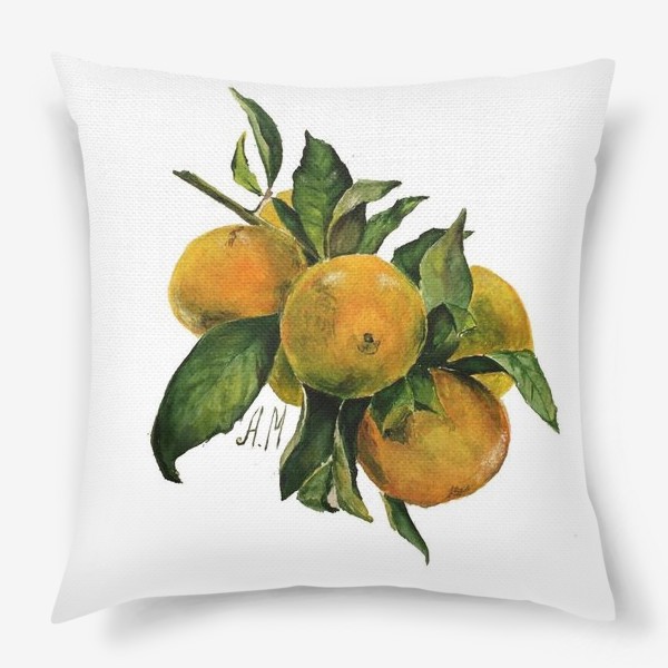 Подушка «мандарин. оранжевое лето»