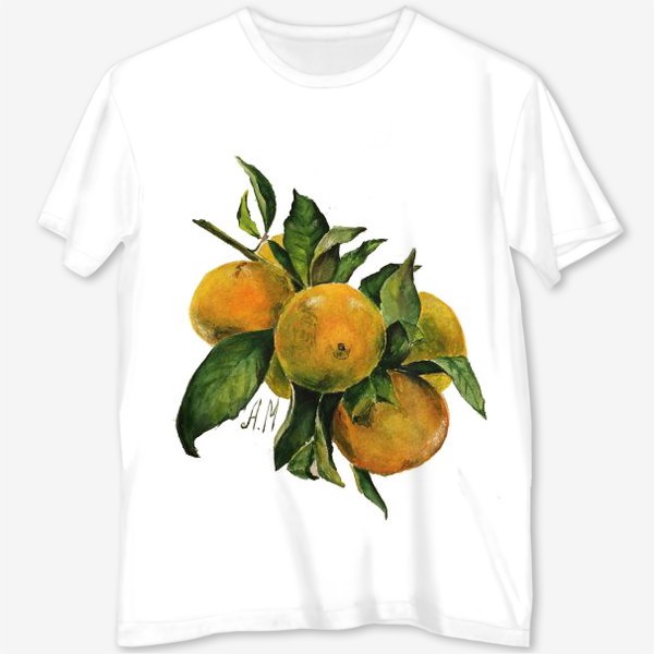 Футболка с полной запечаткой «мандарин. оранжевое лето»