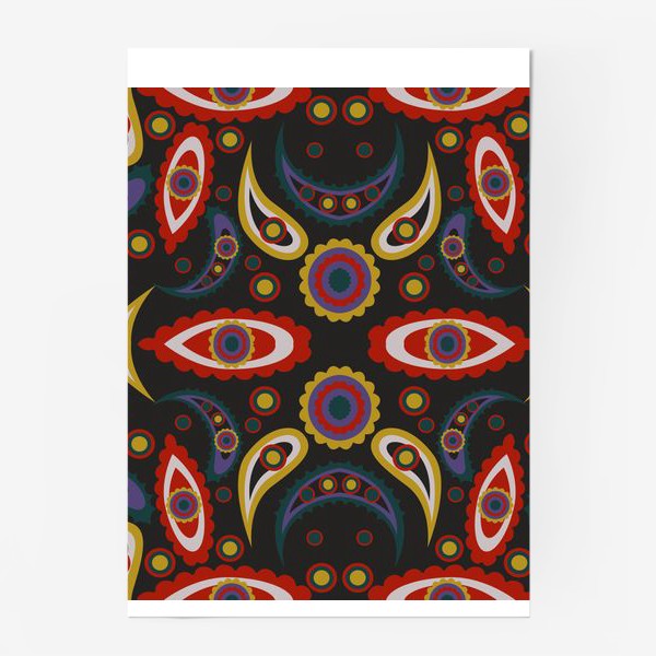 Постер «abstract seamless floral pattern exotic shapes»