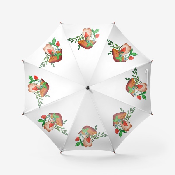 Зонт «гриб и клубника»