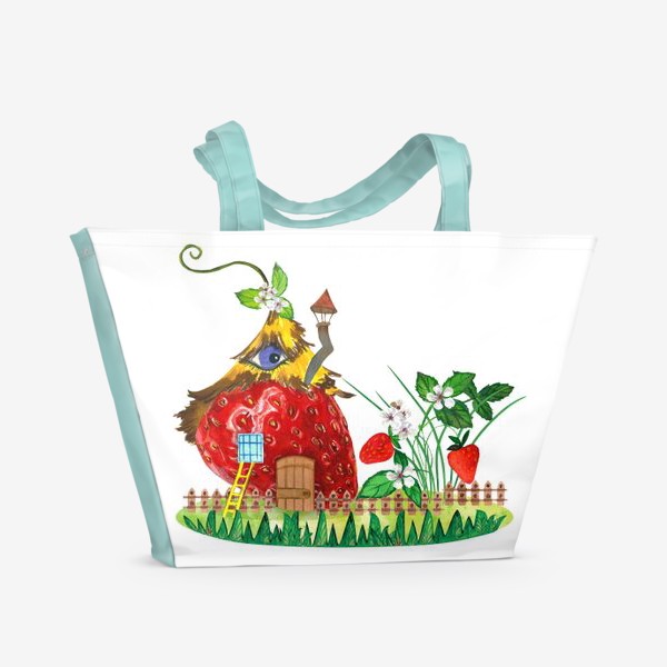 Пляжная сумка «земляничный домик»