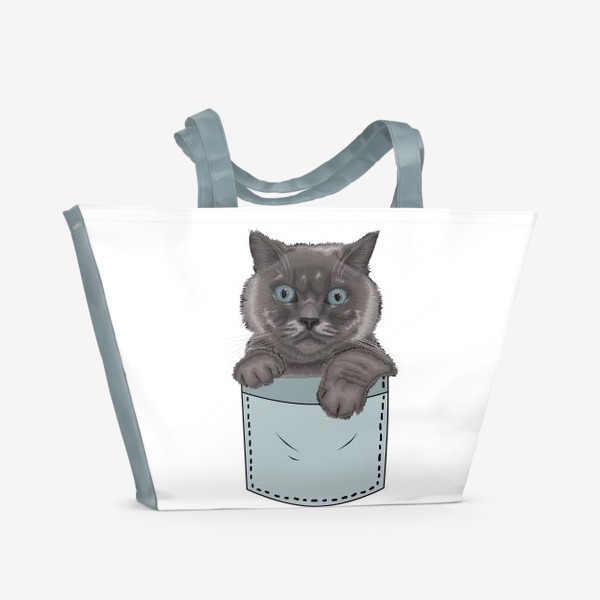 Пляжная сумка «Кот в кармане»