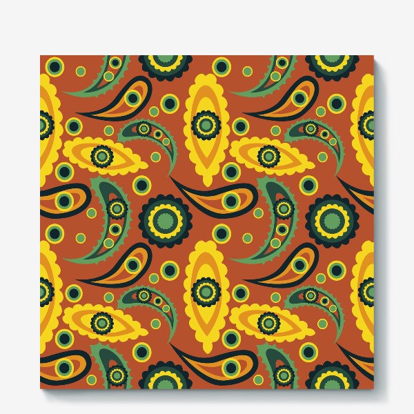Холст «abstract seamless floral pattern exotic shapes»
