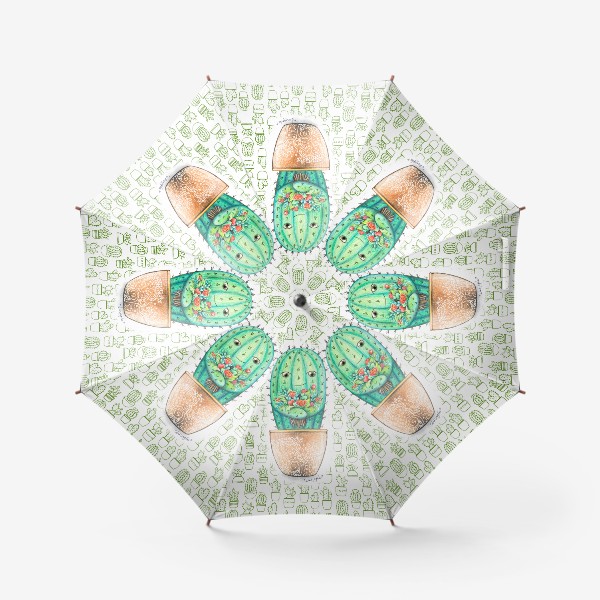 Зонт «Кактус с цветами»