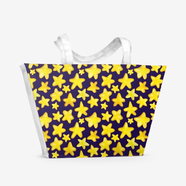 Пляжная сумка «Паттерн золотые звёзды»