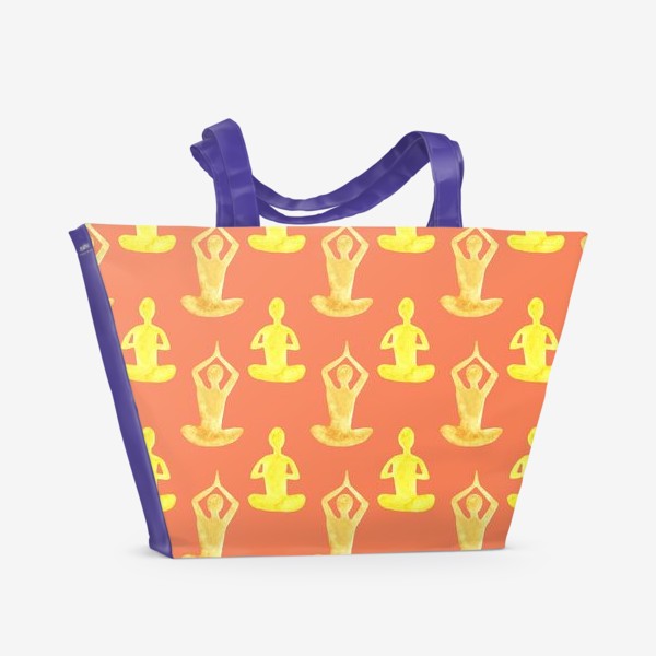 Пляжная сумка «йога, медитация, поза лотоса. подарок для любителей йоги»