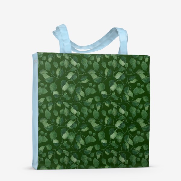 Сумка-шоппер «Природа растения листочки зелень эко паттерн»