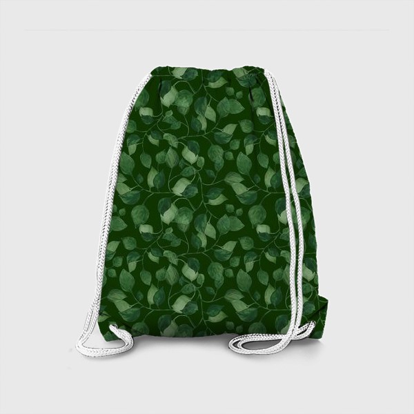 Рюкзак «Природа растения листочки зелень эко паттерн»