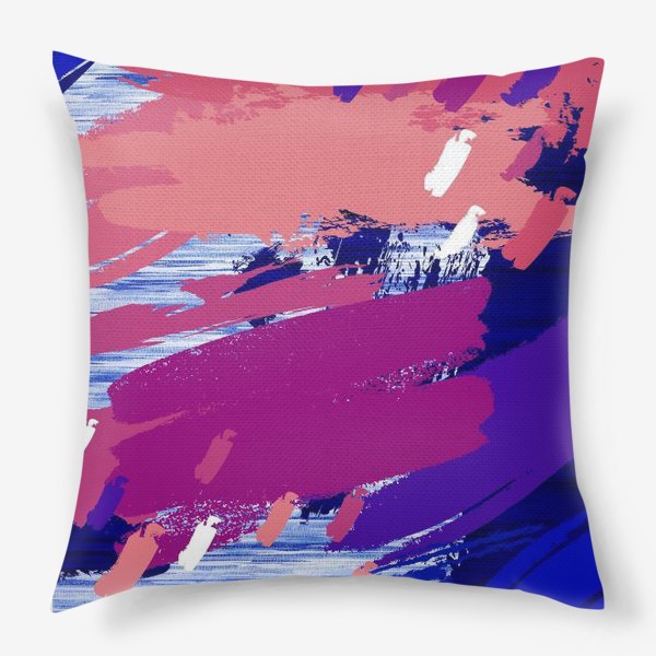 Подушка «Абстракция синяя лиловая»