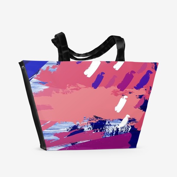 Пляжная сумка «Абстракция синяя лиловая»