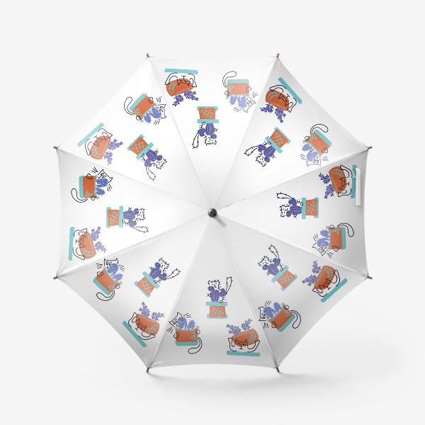 Зонт «Котики и кактусы»
