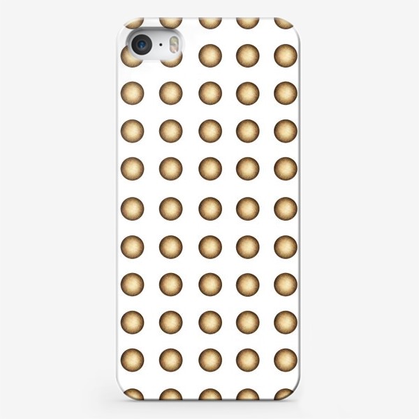 Чехол iPhone «Ретро фон, горчичные круги на белом»