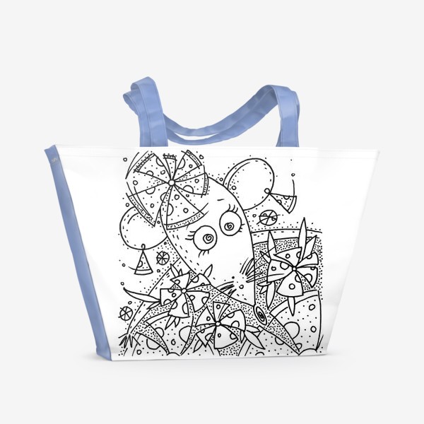 Пляжная сумка &laquo;Мышь, сыр, цветы&raquo;