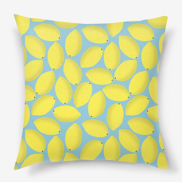 Подушка «Лимоны на мятном фоне»