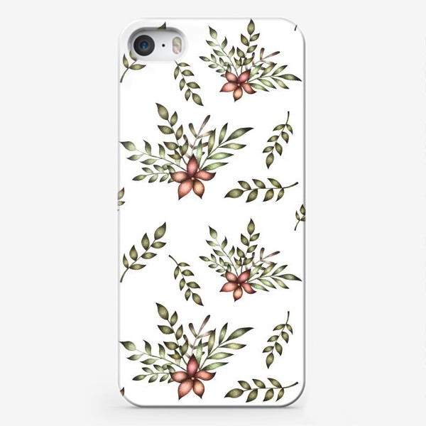 Чехол iPhone «Паттерн с цветочной композицией»