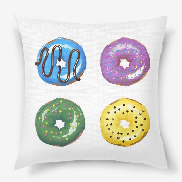 Подушка «цветные пончики»