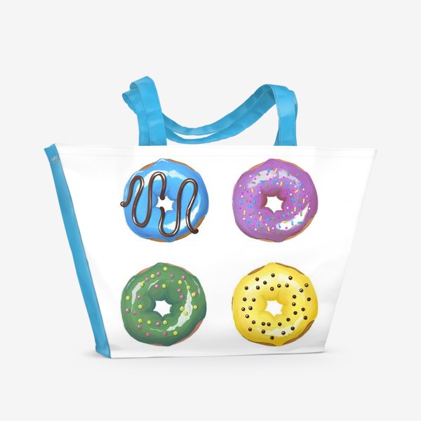 Пляжная сумка «цветные пончики»