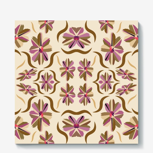 Холст «abstract seamless floral pattern exotic shapes»