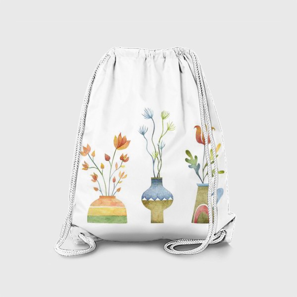 Рюкзак «Цветы в глиняных горшках и вазах»