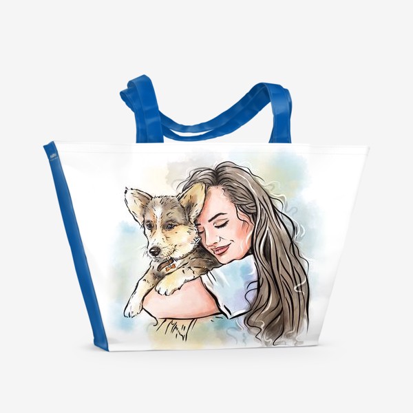 Пляжная сумка «I love my dog»
