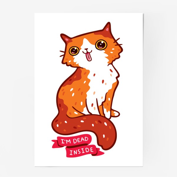Постер «Кавайная Кошка Которая Делает Блеп (Показывает Язык)»